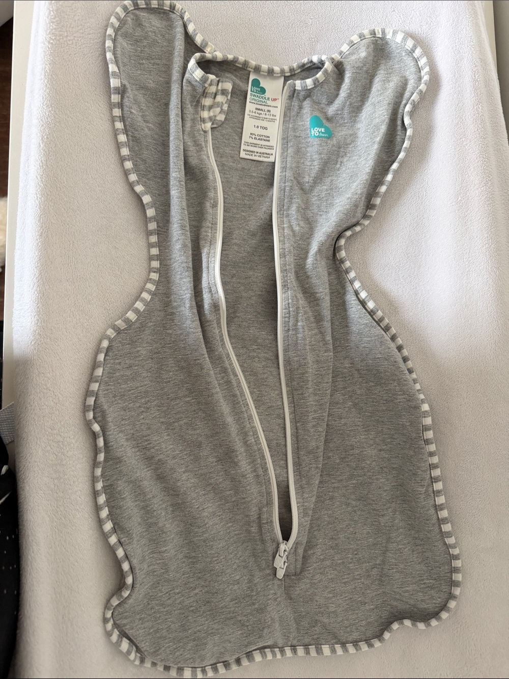 Love to dream Grey Infant Swaddle Sleep Sack with Winged Design